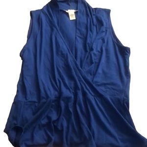 𝅺Lucy & Laurel size  XL royal blue V-neck ,faux wrap with stretch